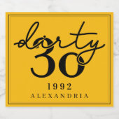 ダーティ30 -誕生日-きらめくワインラベル スパークリングワインラベル (シングルラベル)