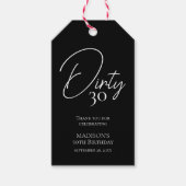 ダーティ30thブラック&ホワイト誕生日 ギフトタグ (正面)