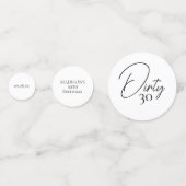 ダーティ30thブラック&ホワイト誕生日 コンフェッティ (正面)