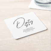 ダーティ30thブラック&ホワイト誕生日 スクエアペーパーコースター (アングル)