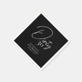 ダーティ30thブラック&ホワイト誕生日 スタンダードカクテルナプキン (角)