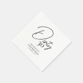 ダーティ30thブラック&ホワイト誕生日 スタンダードカクテルナプキン (角)