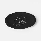 ダーティ30thブラック&ホワイト誕生日 ペーパープレート (アングル)