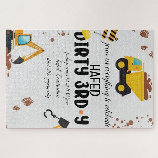 ダーティ3-Y第3誕生日招待状 ジグソーパズル (横)