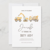 ダーティ3rd-y建築テーマ誕生日招待状 招待状 (正面)