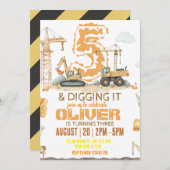 ダーティ3Y建築誕生日招待 招待状 (正面/裏面)