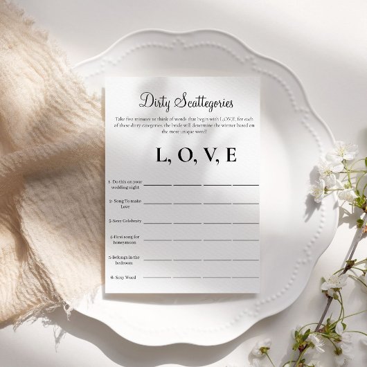 ダーティ スキャテゴリーズ 結婚前パーティーゲーム 招待状