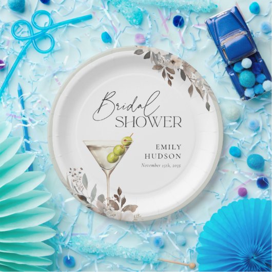 ダーティ マーティーニ カクテル ブライダル シャワー ペーパープレート (パーティー)