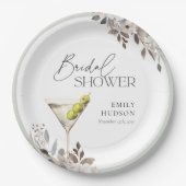 ダーティ マーティーニ カクテル ブライダル シャワー ペーパープレート (正面)