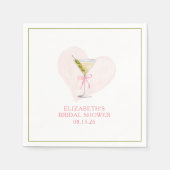 ダーティ マーティーニ コケッティ ボウ トレンディ ブライダル シャワー スタンダードカクテルナプキン (正面)