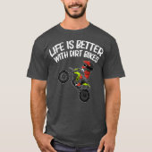 ダートおもしろいバイクギフト男性女性モトクロスライダー Tシャツ (正面)
