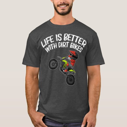 ダートおもしろいバイクギフト男性女性モトクロスライダー Tシャツ (正面)