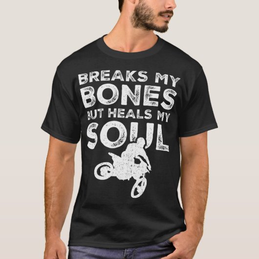 ダートおもしろいバイクライダー – MXモトクロスダートサイクリング Tシャツ (正面)