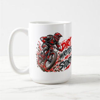 ダートが私の物語を書く - マウンテンバイクMTB コーヒーマグカップ