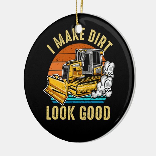 ダートを良い掘削機の車両に見せる建築 セラミックオーナメント (左)