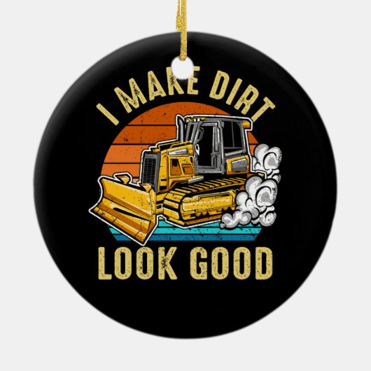 ダートを良い掘削機の車両に見せる建築 セラミックオーナメント (裏面)