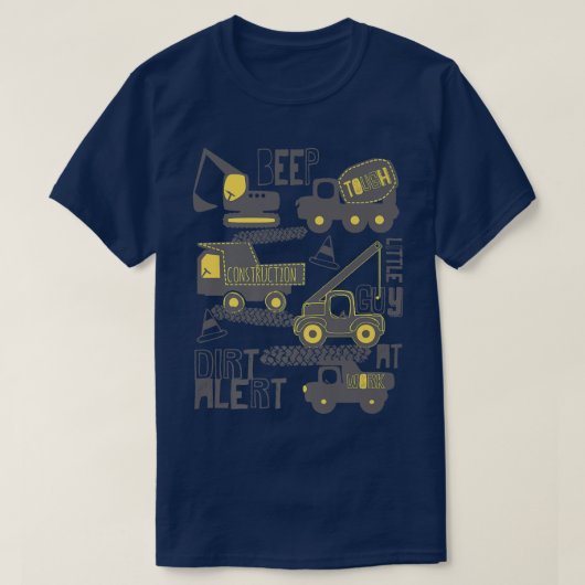 ダートアラート掘削機ドライババックホー建築T Tシャツ (デザイン正面)
