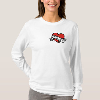 ダートダンパーハート前面、大きなロゴ背面 Tシャツ