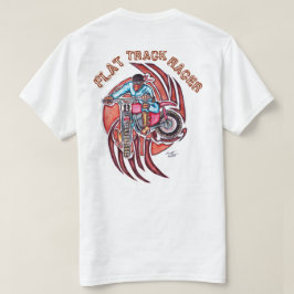ダートトラックのオートバイのレーサーの白 Tシャツ