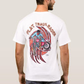 ダートトラックのオートバイのレーサーの白 Tシャツ (裏面)