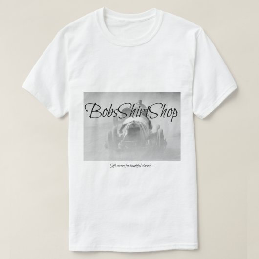 ダートトラックのモータースポーツのBobsShirtShopのロゴ Tシャツ (デザイン正面)