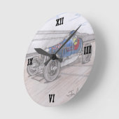 ダートトラックレーサー時計 ラウンド壁時計 (傾斜)