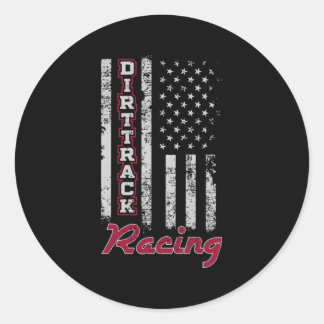 ダートトラックレーシングアメリカ国旗 ラウンドシール