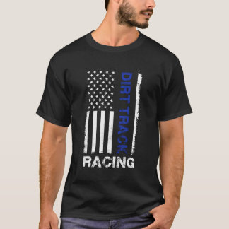 ダートトラックレーシングアメリカ国旗 Tシャツ