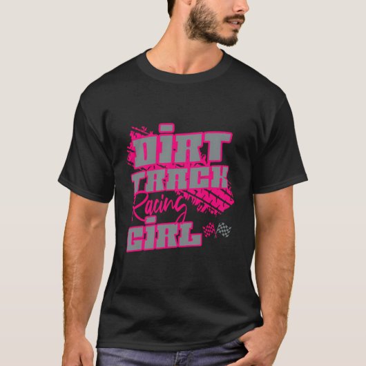 ダートトラックレーシングガールスプリント車レース Tシャツ (正面)