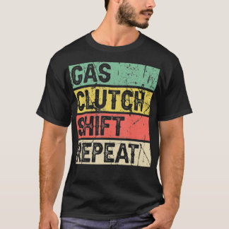 ダートトラックレーシングギフトガスクラッチシフトリピートDi Tシャツ