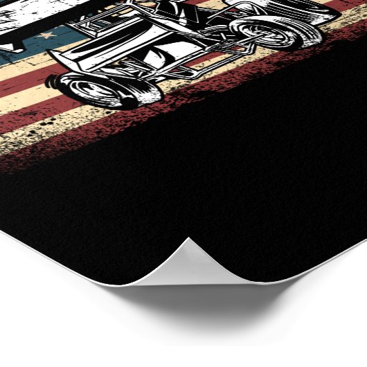 ダートトラックレーシングUsaフラッグスプリント車ヴィンテージ ポスター (角)