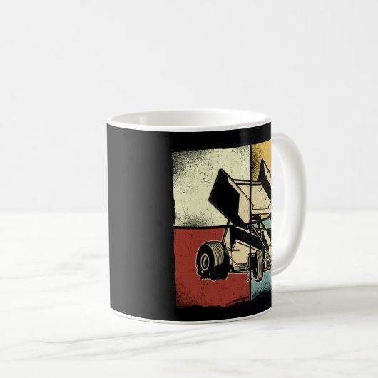 ダートトラックレースレトロスプリント車スプリント車 コーヒーマグカップ (正面右)
