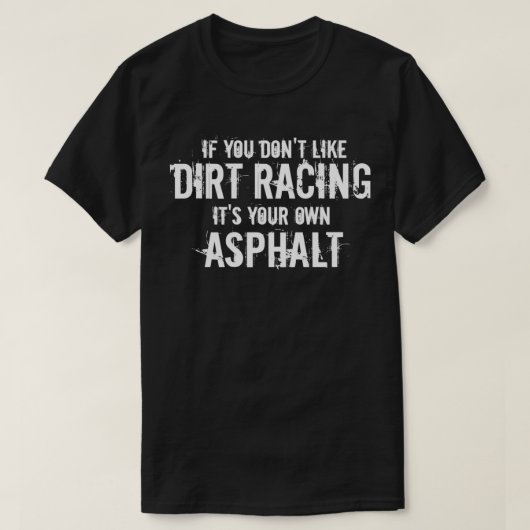 ダートトラックレース引用文改変型レーシングスプリント車 Tシャツ (デザイン正面)