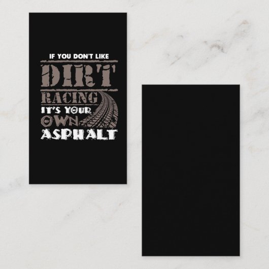 ダートトラックレース用モータースポーツマッドトラックレーサー 名刺 (正面/裏面)