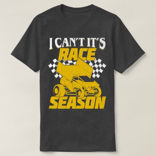 ダートトラックレース翼スプリント車のドライバーギフト Tシャツ (デザイン正面)