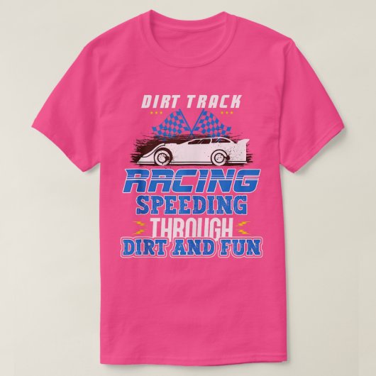 ダートトラックレース高速およびダーティレーシングファンレースC Tシャツ (デザイン正面)
