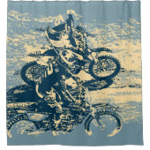 ダートトラック – モトクロスレーシング シャワーカーテン (正面)