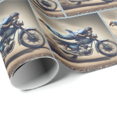 ダートバイクに乗った男 ラッピングペーパー (ロールコーナー)