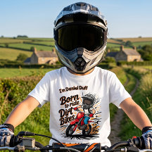 "ダートバイクに乗るために生まれた" ボーイモトクロスTシャツ