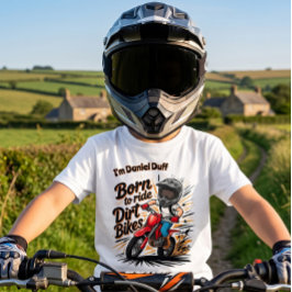 "ダートバイクに乗るために生まれた" ボーイモトクロスTシャツ Tシャツ
