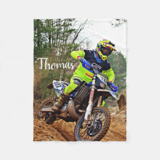 ダートバイクのバイクモトクロスレーシングパーソナライズされた フリースブランケット