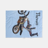 ダートバイクのバイクモトクロスレーシングパーソナライズされた フリースブランケット (正面(横))