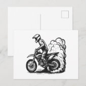 ダートバイクのバーンアウト シーズンポストカード (正面/裏面)