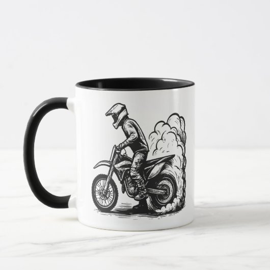 ダートバイクのバーンアウト マグカップ (左)