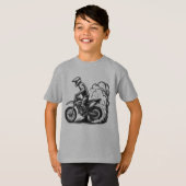 ダートバイクのバーンアウト Tシャツ (正面フル)