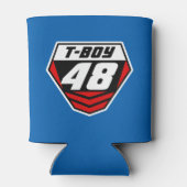 ダートバイクのフロント番号プレート:赤 – ライト番号 缶クーラー (裏面)