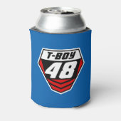 ダートバイクのフロント番号プレート:赤 – ライト番号 缶クーラー (缶裏面)