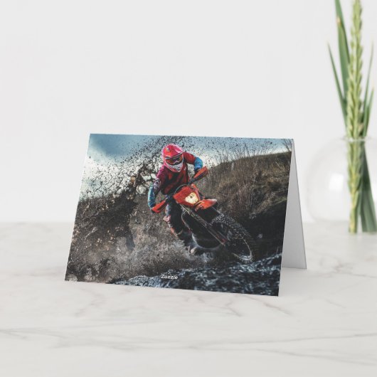 ダートバイクのライダー装飾用クッション カード (裏面)