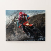 ダートバイクのライダー装飾用クッション ジグソーパズル (横)