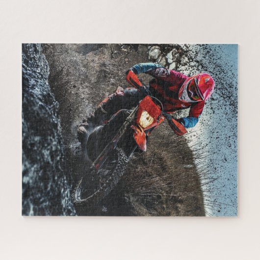 ダートバイクのライダー装飾用クッション ジグソーパズル (横)